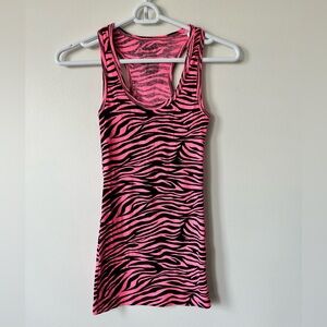 No Boundaries Pink and Black Zebra Print Tank Top